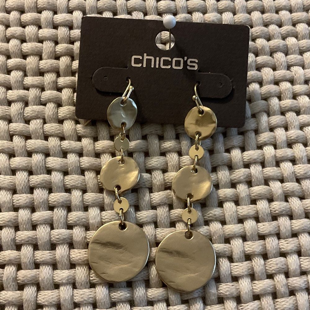 0011- NewvChico's Shimmering Gold Disc Earrings